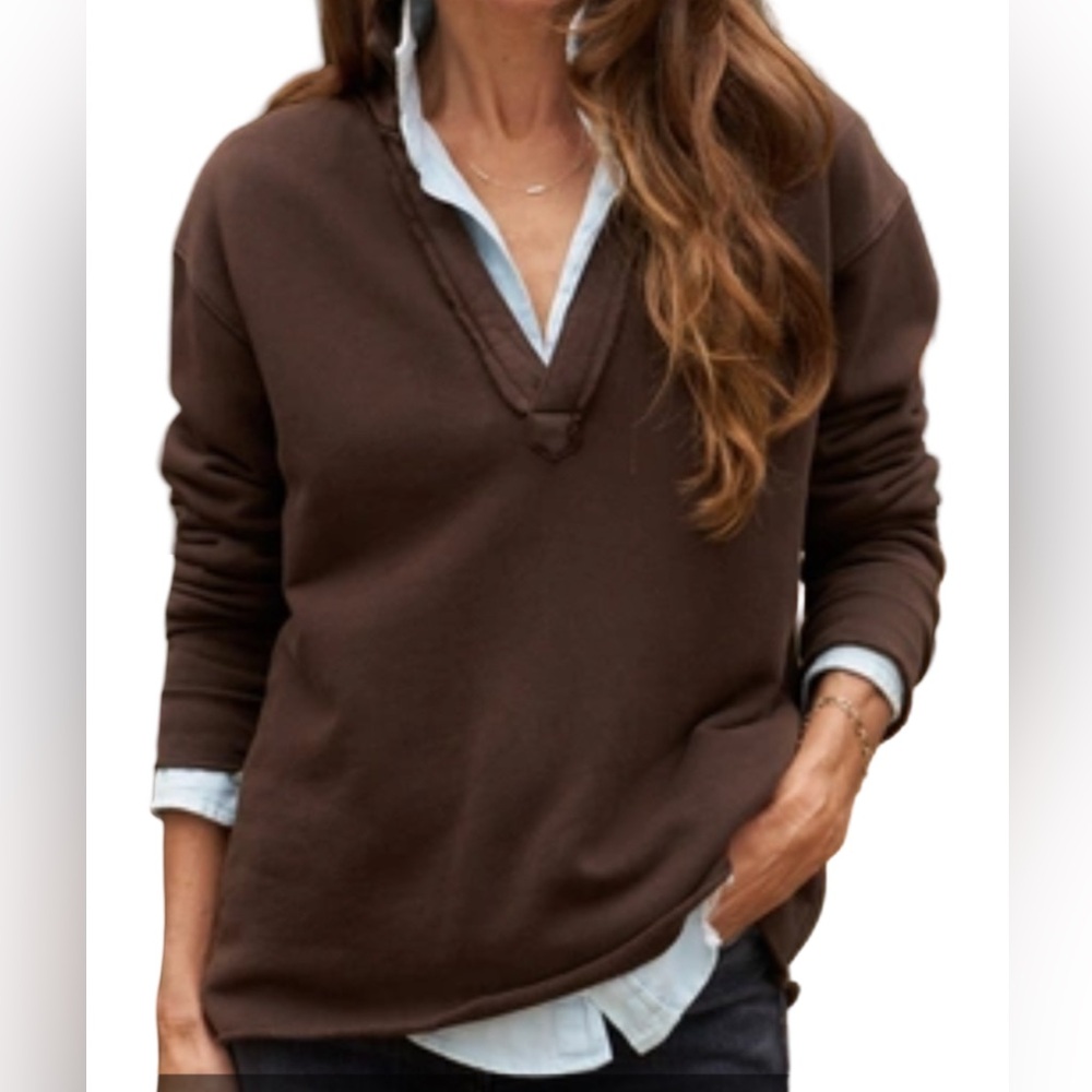 Frank & Eileen NWOT Patrick Triple Fleece Dark Brown Size XS